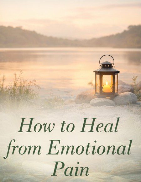 lantern by a calm lake symbolizing healing from emotional pain